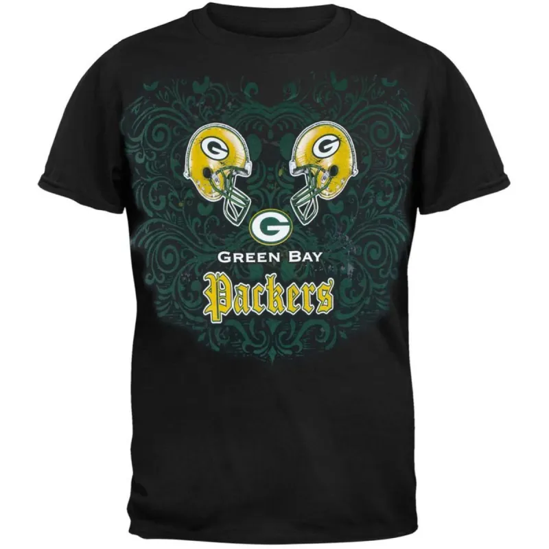Green Bay Packers - Face Off Adult T-Shirt sold by Old Glory