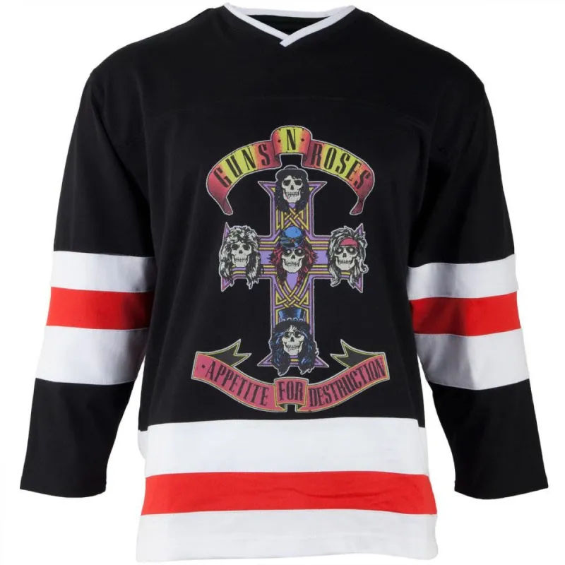 Guns N Roses - Cross Logo Adult Replica Hockey Jersey sold by Old Glory