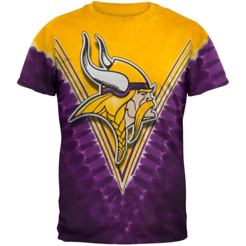 Minnesota Vikings - Logo V-Dye Tie Dye T-Shirt sold by Old Glory