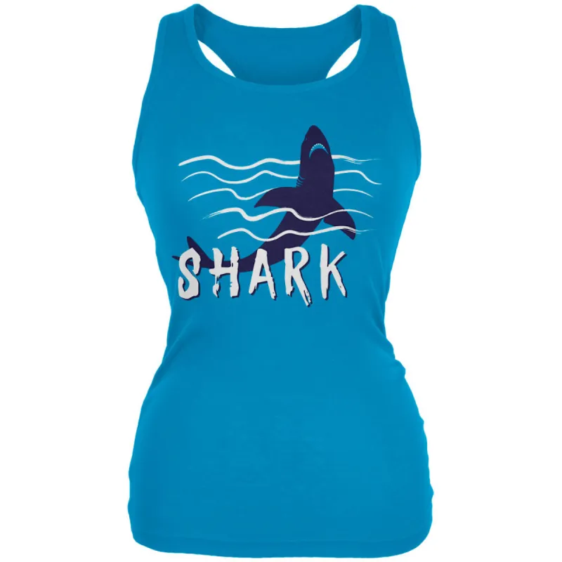 Summer Sun Shark Rising Waves Juniors Soft Tank Top sold by Old Glory