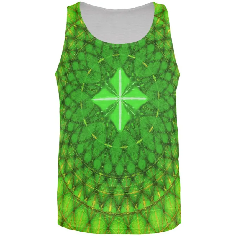 St Patrick's Day Shamrock Fractal Mandala All Over Mens Tank Top sold by Old Glory
