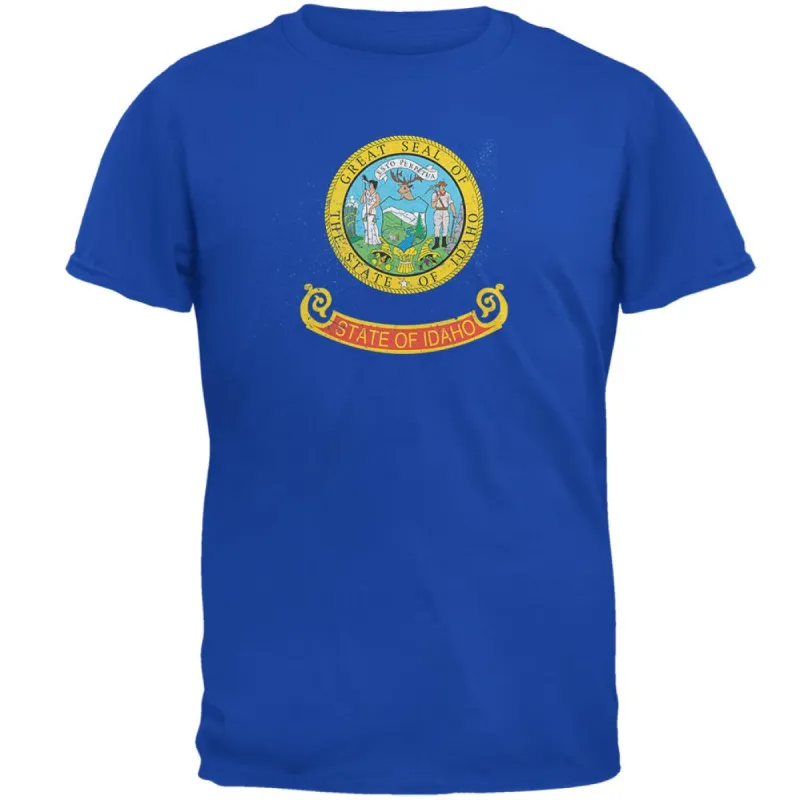 Born and Raised Idaho State Flag Mens Soft T Shirt sold by Old Glory