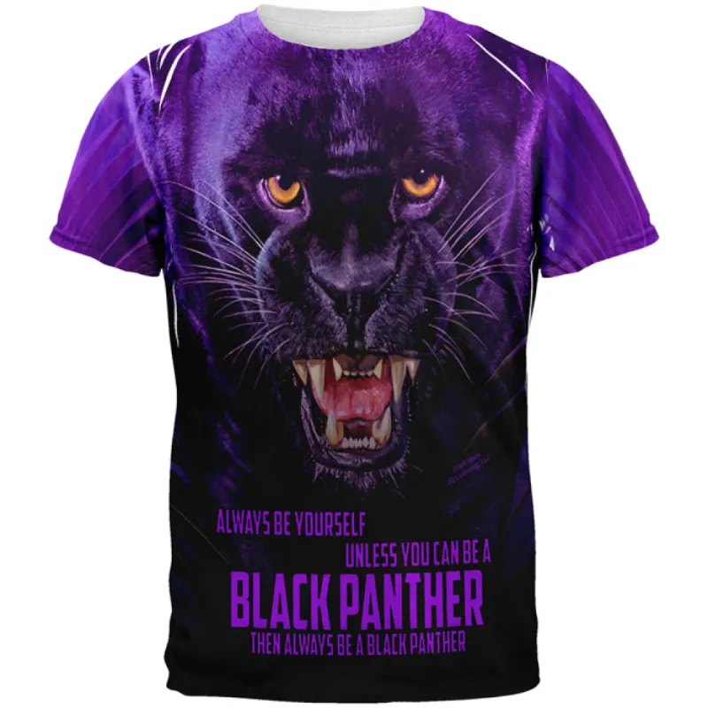 Always Be Yourself Unless Black Panther All Over Mens T Shirt sold by Old Glory