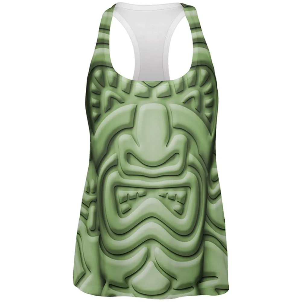 Tiki God Green Face Luau All Over Womens Work Out Tank Top sold by Old Glory