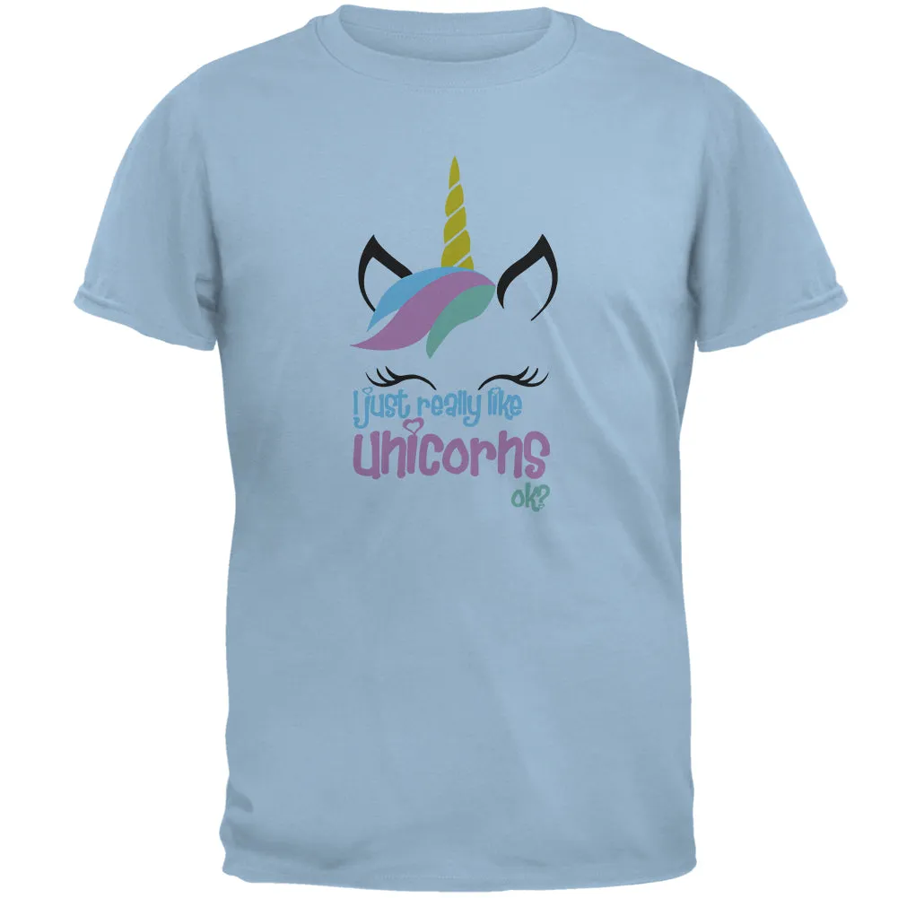 I Just Really Like Unicorns ok? Mens T Shirt sold by Old Glory