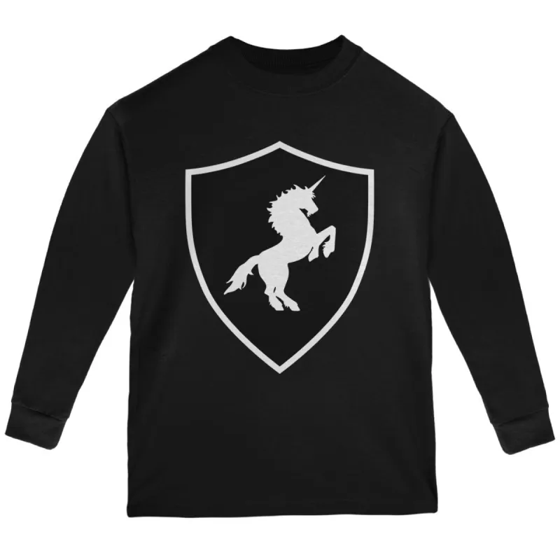 Halloween Knight Shield Costume Unicorn Youth Long Sleeve T Shirt sold by Old Glory