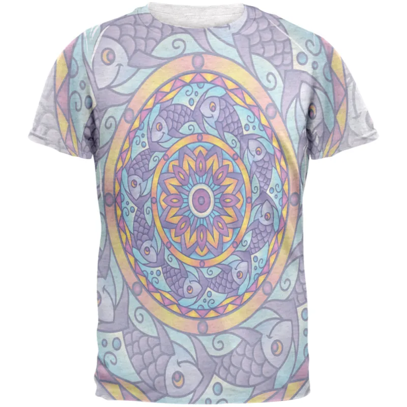 Mandala Trippy Stained Glass Fish Mens T Shirt sold by Old Glory