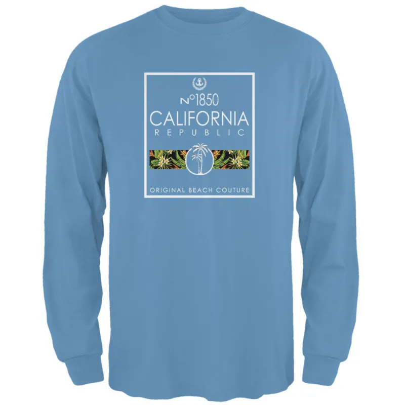 Floral Palm Tree Beach Couture California Republic Mens Long Sleeve T Shirt sold by Old Glory