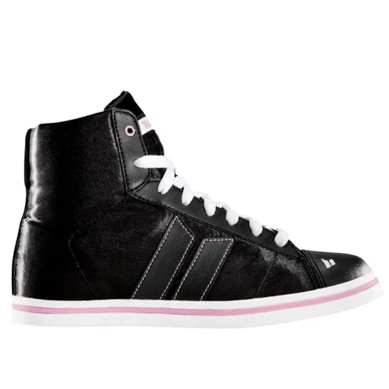 Macbeth - Nolan Black & Orchid Satin Women's High Top Sneakers sold by Old Glory