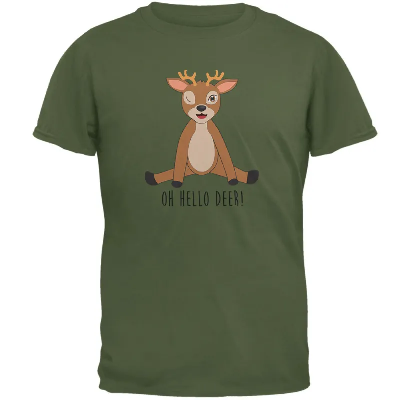 Oh Hello Deer Funny Pun Mens T Shirt sold by Old Glory