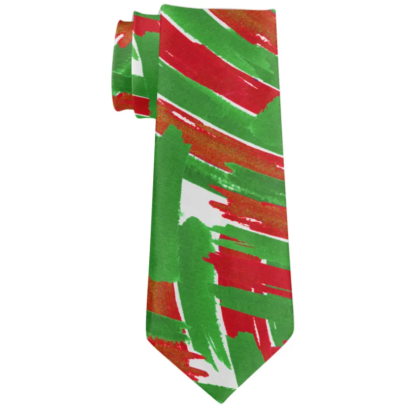 Christmas Madness Crazy Ugly Marker Swirl All Over Neck Tie sold by Old Glory