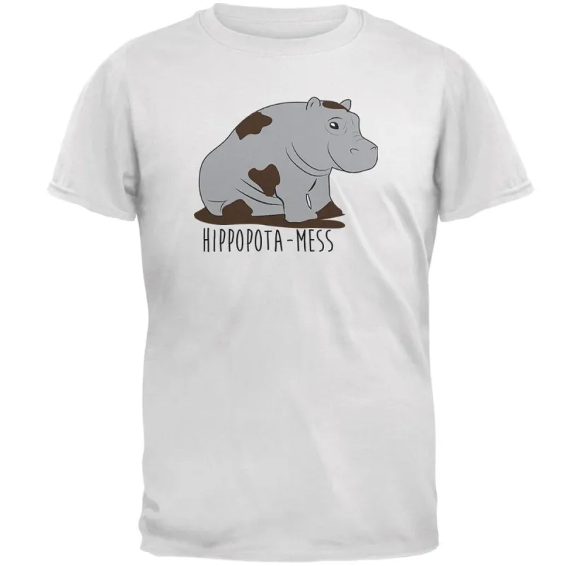 Hippo Mess Hippopotamess Funny Pun Mens T Shirt sold by Old Glory