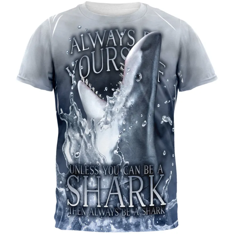 Always Be Yourself Unless Great White Shark All Over Mens T Shirt sold by Old Glory
