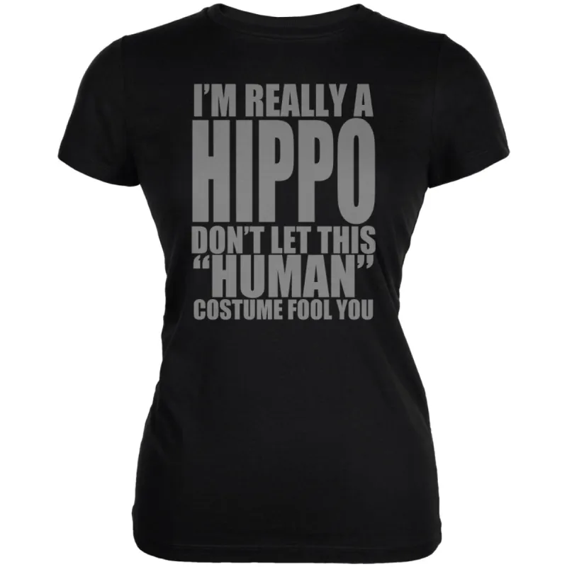 Halloween Human Hippo Costume Juniors Soft T Shirt sold by Old Glory