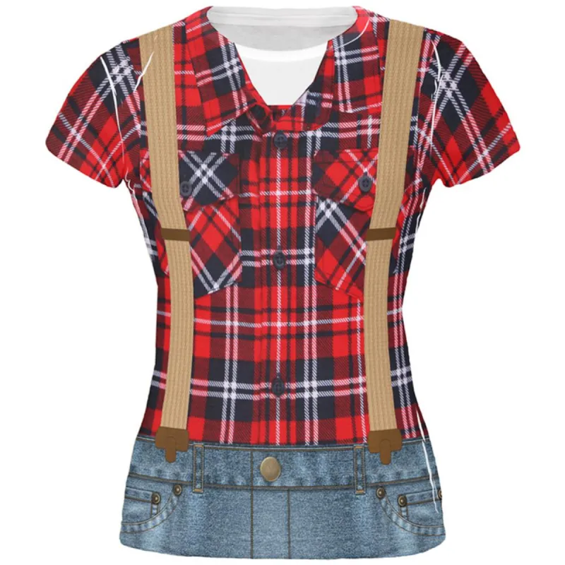 Halloween Lumberjack Costume All Over Juniors T Shirt sold by Old Glory