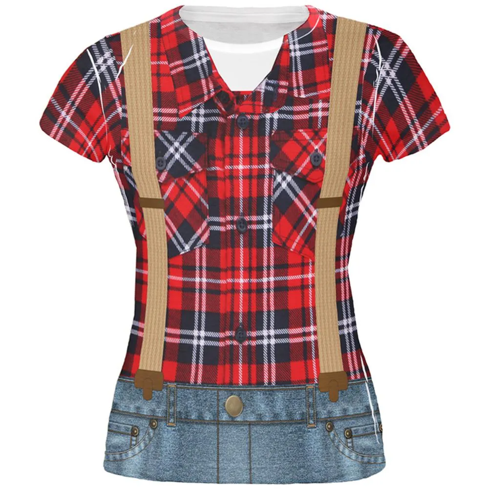 Halloween Lumberjack Costume All Over Juniors T Shirt sold by Old Glory