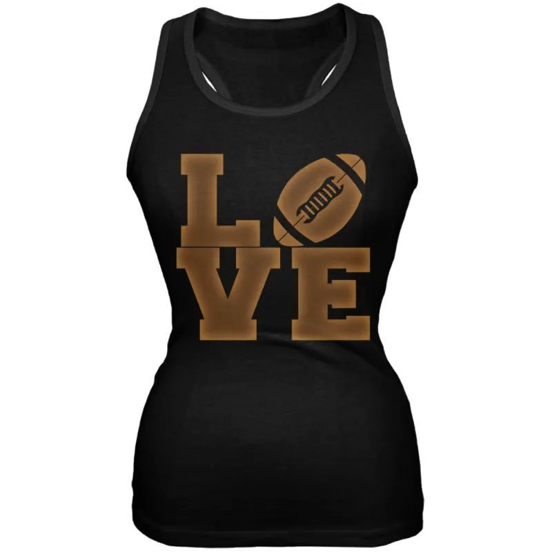 Football Love Black Juniors Soft Tank Top sold by Old Glory