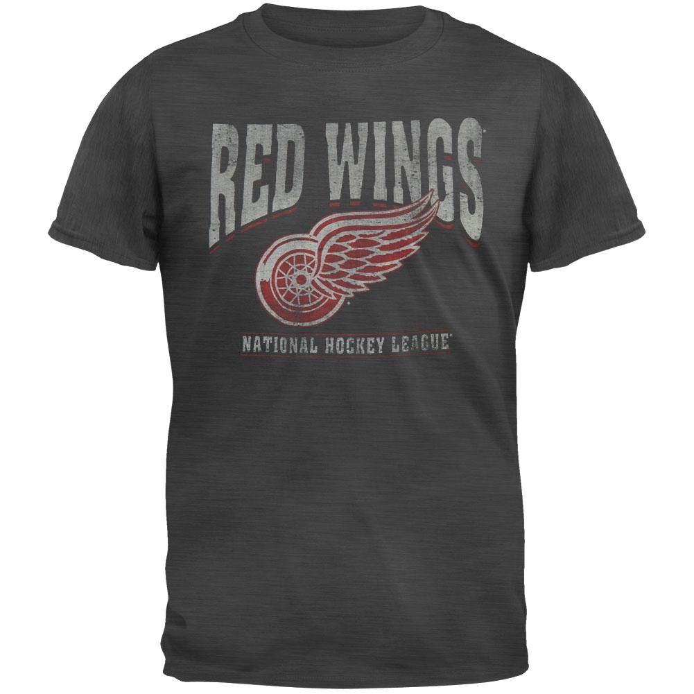 Detroit Red Wings - Logo Scrum Premium Grey T-Shirt sold by Old Glory