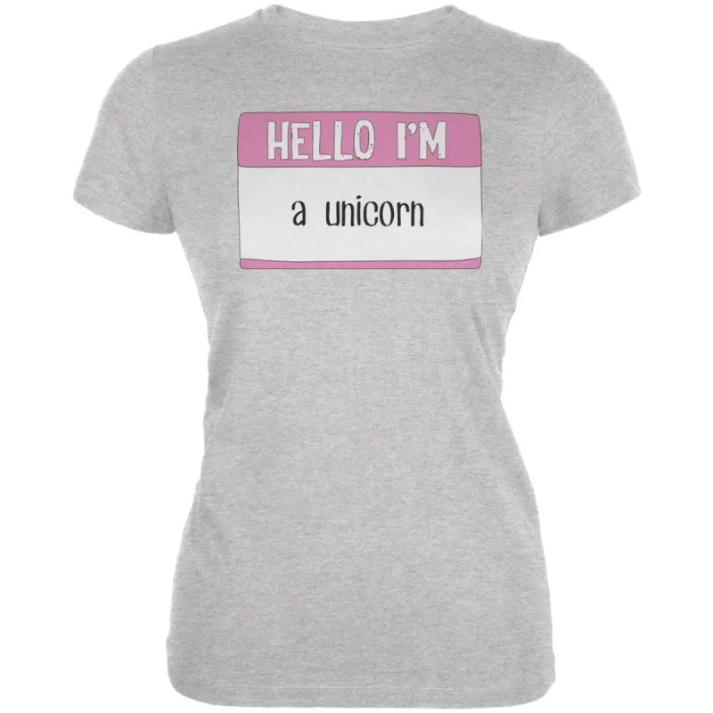 Halloween Hello I'm a Unicorn Juniors Soft T Shirt sold by Old Glory