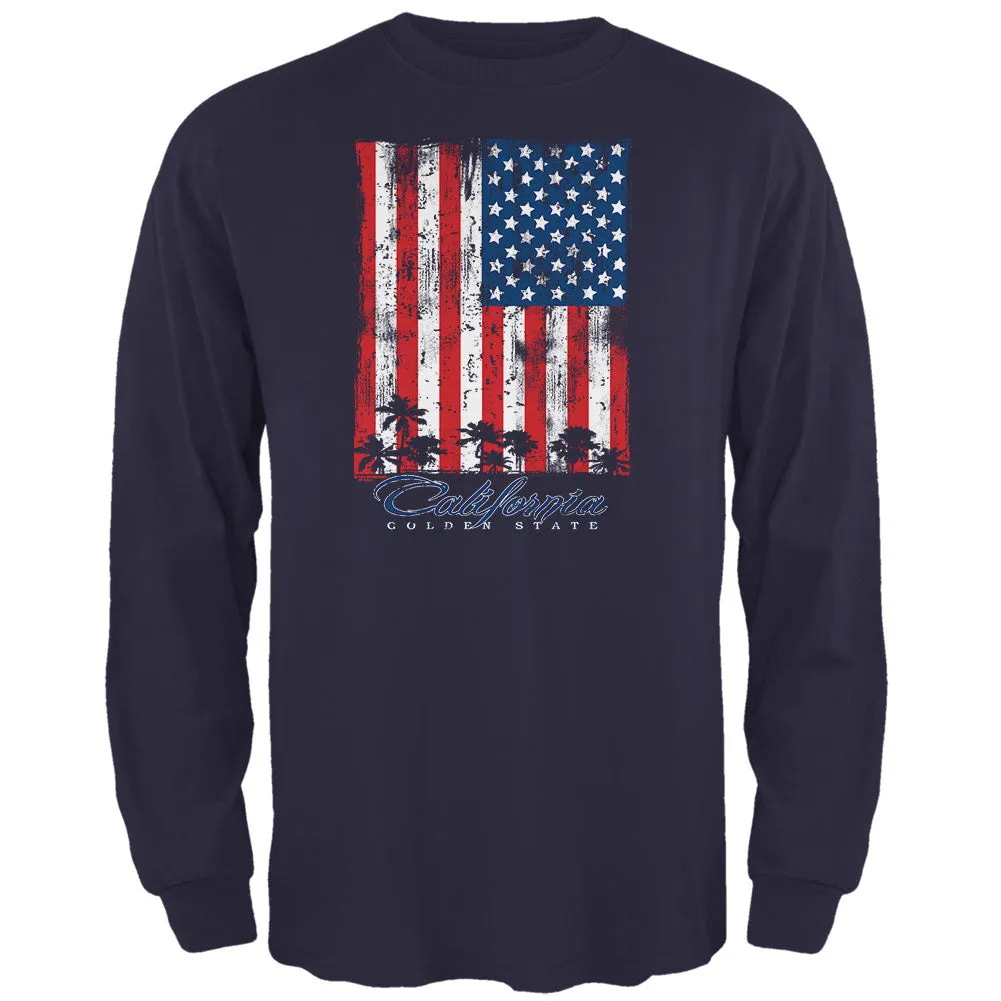 Flag Palm Trees California Golden State Mens Long Sleeve T Shirt sold by Old Glory product image thumbnail 2