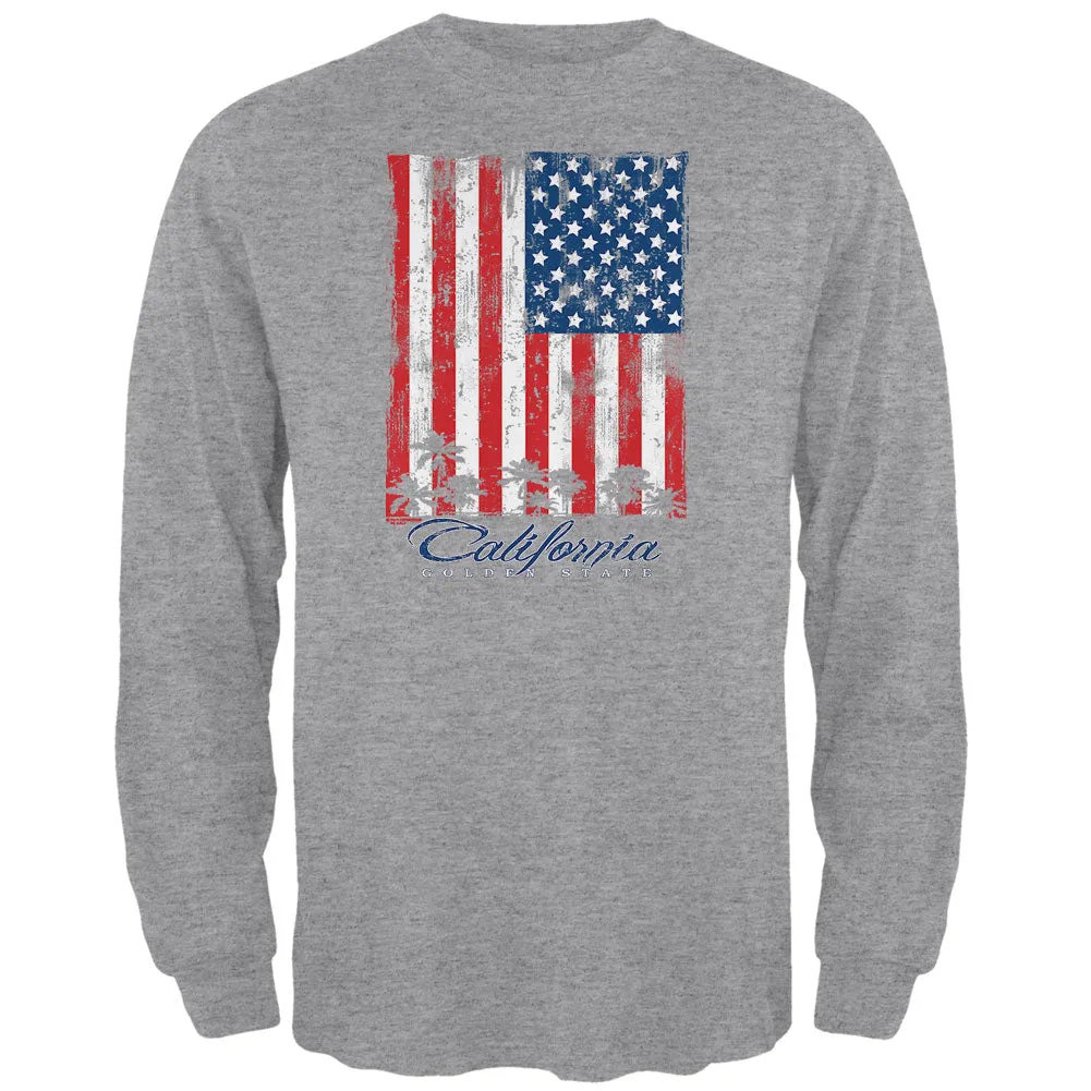 Flag Palm Trees California Golden State Mens Long Sleeve T Shirt sold by Old Glory product image thumbnail 3