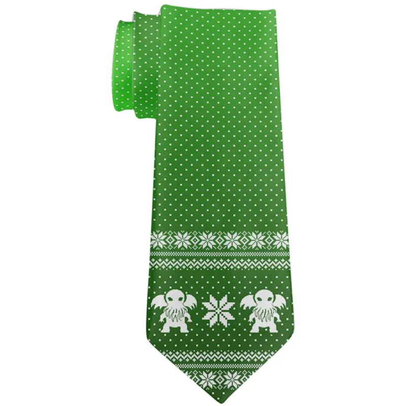 Ugly Christmas Sweater Cthulhu All Over Neck Tie sold by Old Glory
