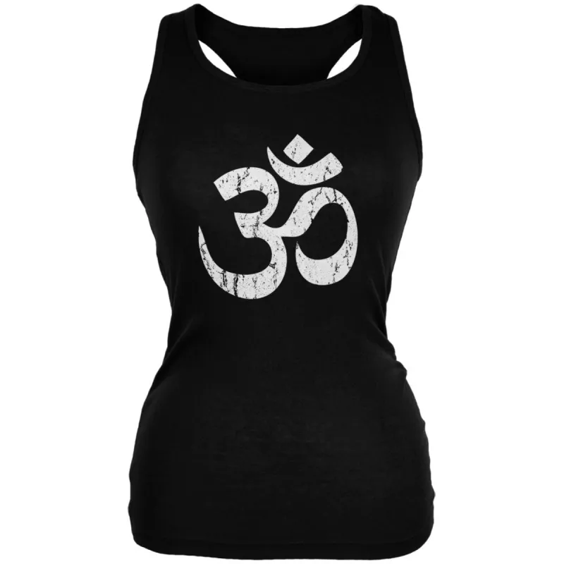 Yoga Om Black Juniors Soft Tank Top sold by Old Glory