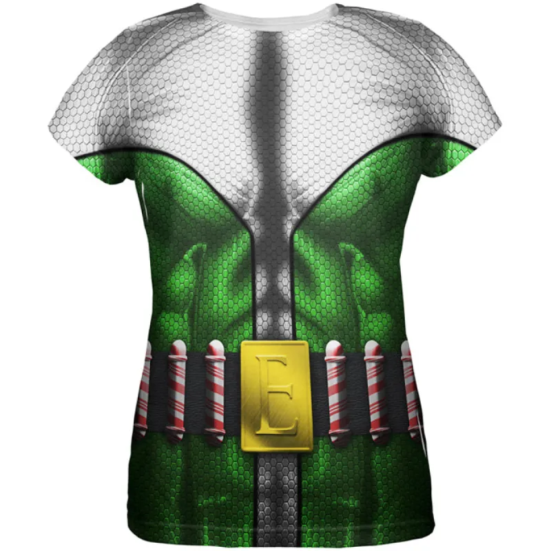 Christmas Superhero Sidekick Elf Costume All Over Womens T Shirt sold by Old Glory
