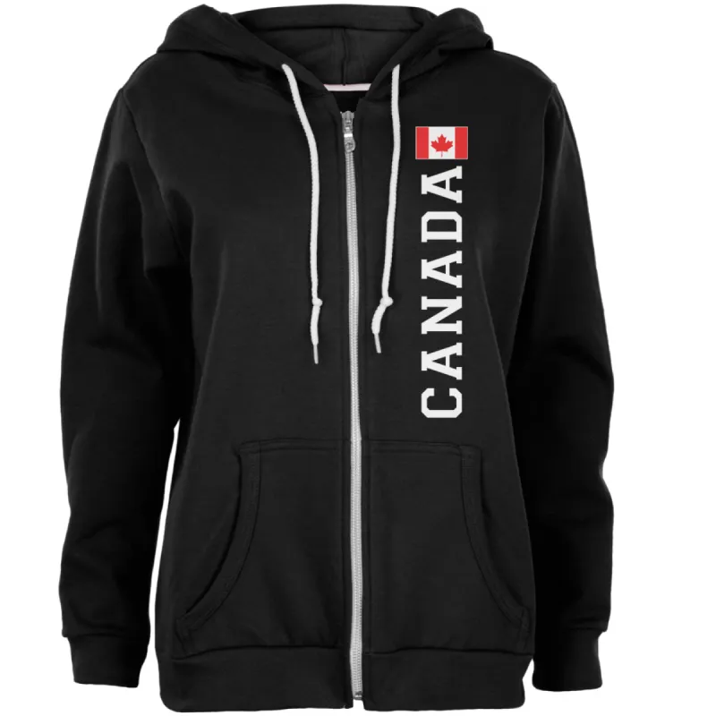 Canada Flag World Cup Womens Full Zip Hoodie sold by Old Glory