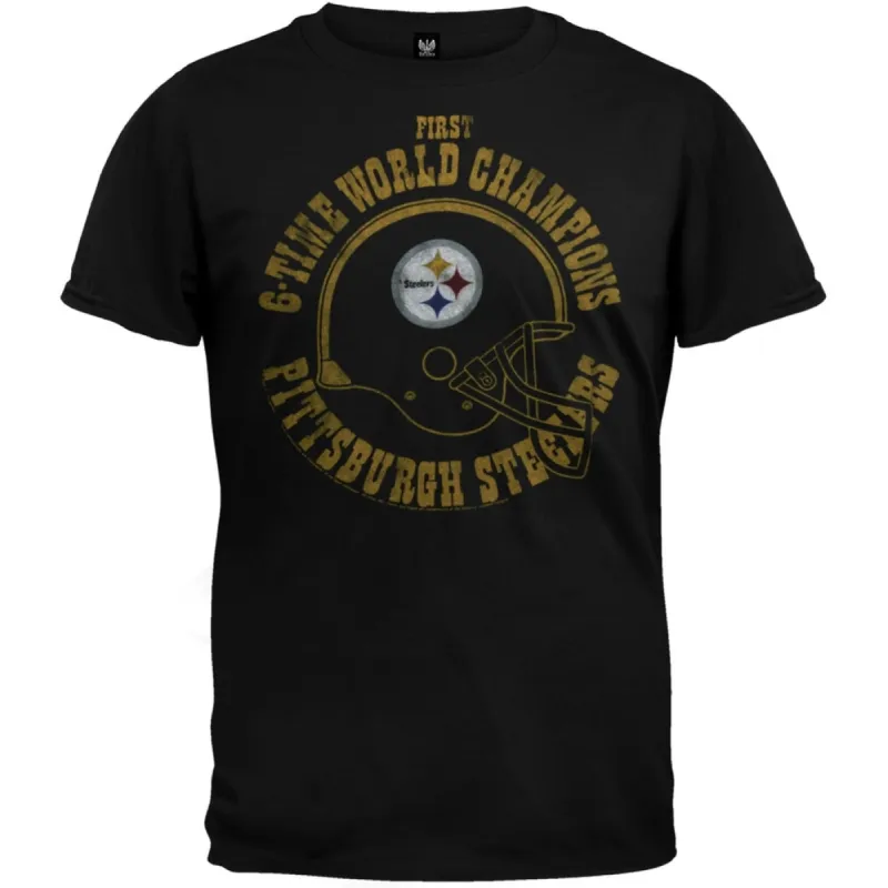 Pittsburgh Steelers - 6 Time World Champs Soft T-Shirt sold by Old Glory