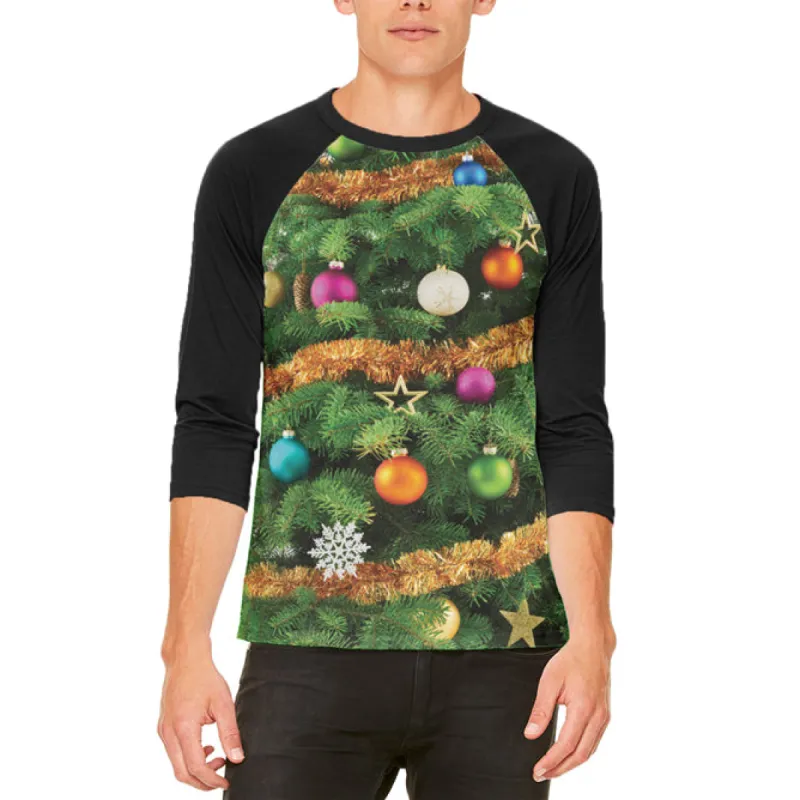 Christmas Tree Costume Mens Raglan T Shirt sold by Old Glory