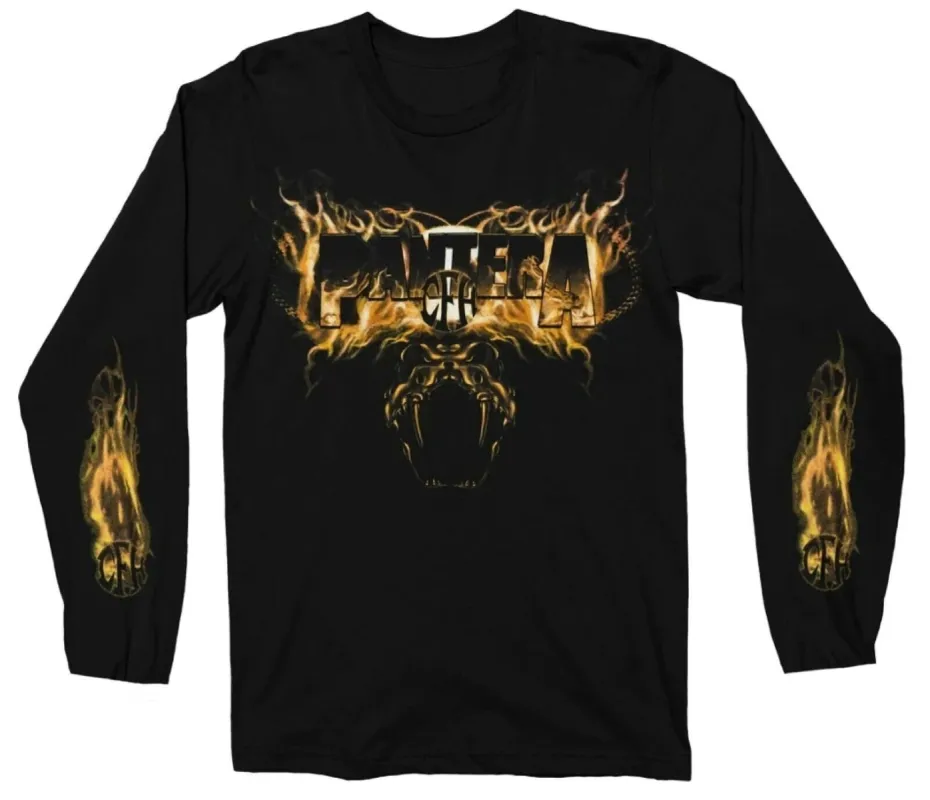 Pantera - Snake in Flames Mens Long Sleeve T Shirt sold by Old Glory