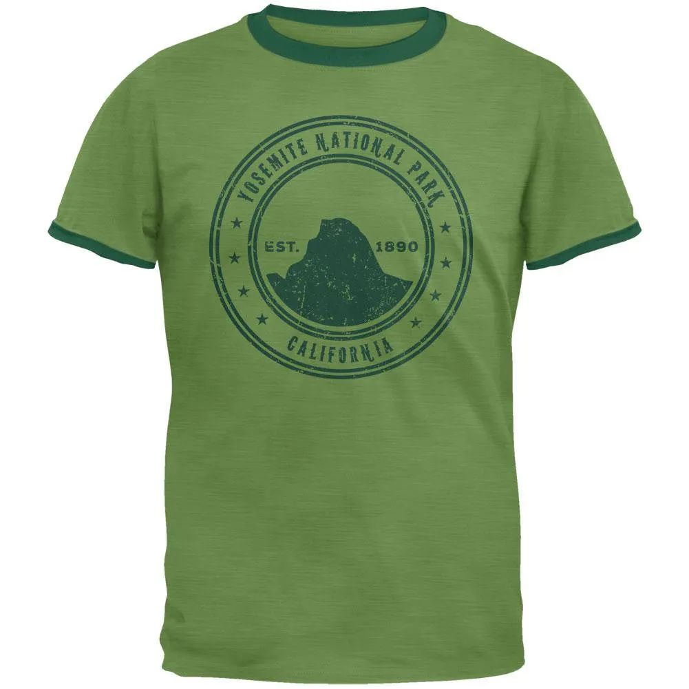 Yosemite National Park Vintage Heather Green Men's Ringer T-Shirt sold by Old Glory