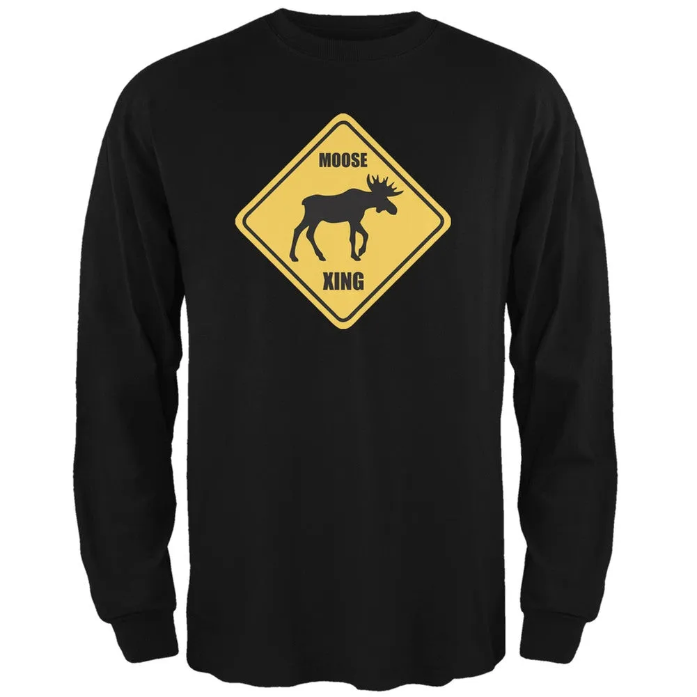 Moose XING Black Adult Long Sleeve T-Shirt sold by Old Glory