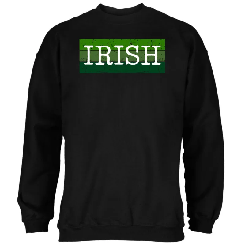 St Patricks Day Distressed Irish Typeset Mens Sweatshirt sold by Old Glory