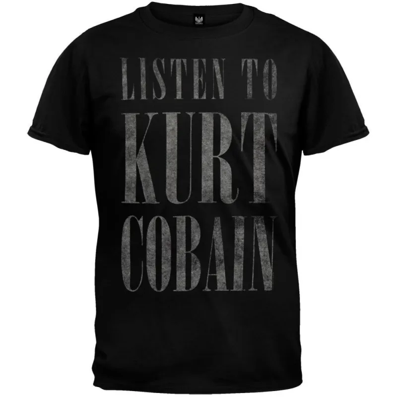 Kurt Cobain - Listen To Kurt Soft T-Shirt sold by Old Glory