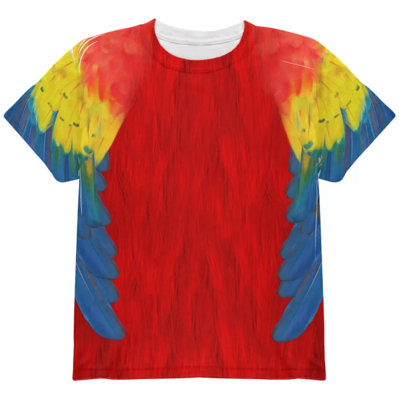 Halloween Scarlet Macaw Parrot Feathers Costume All Over Youth T Shirt sold by Old Glory