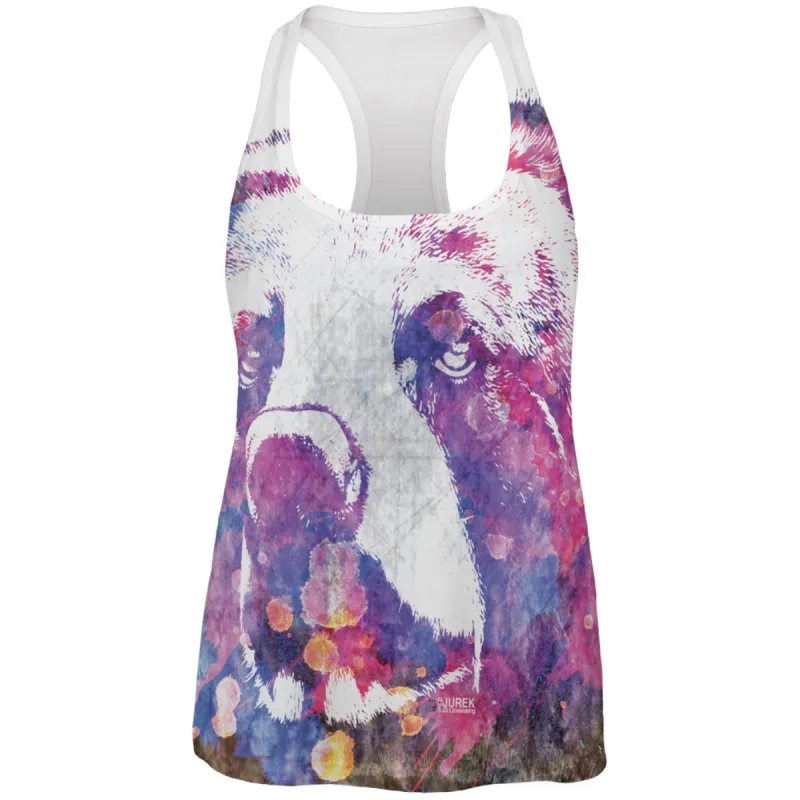 Spirit Bear Splatter All Over Womens Work Out Tank Top sold by Old Glory