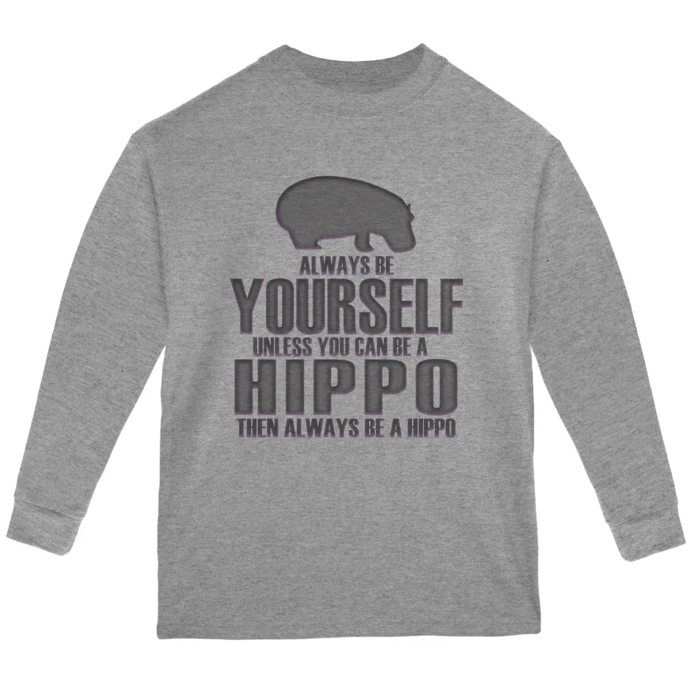 Always Be Yourself Hippo Youth Long Sleeve T Shirt sold by Old Glory product image thumbnail 3