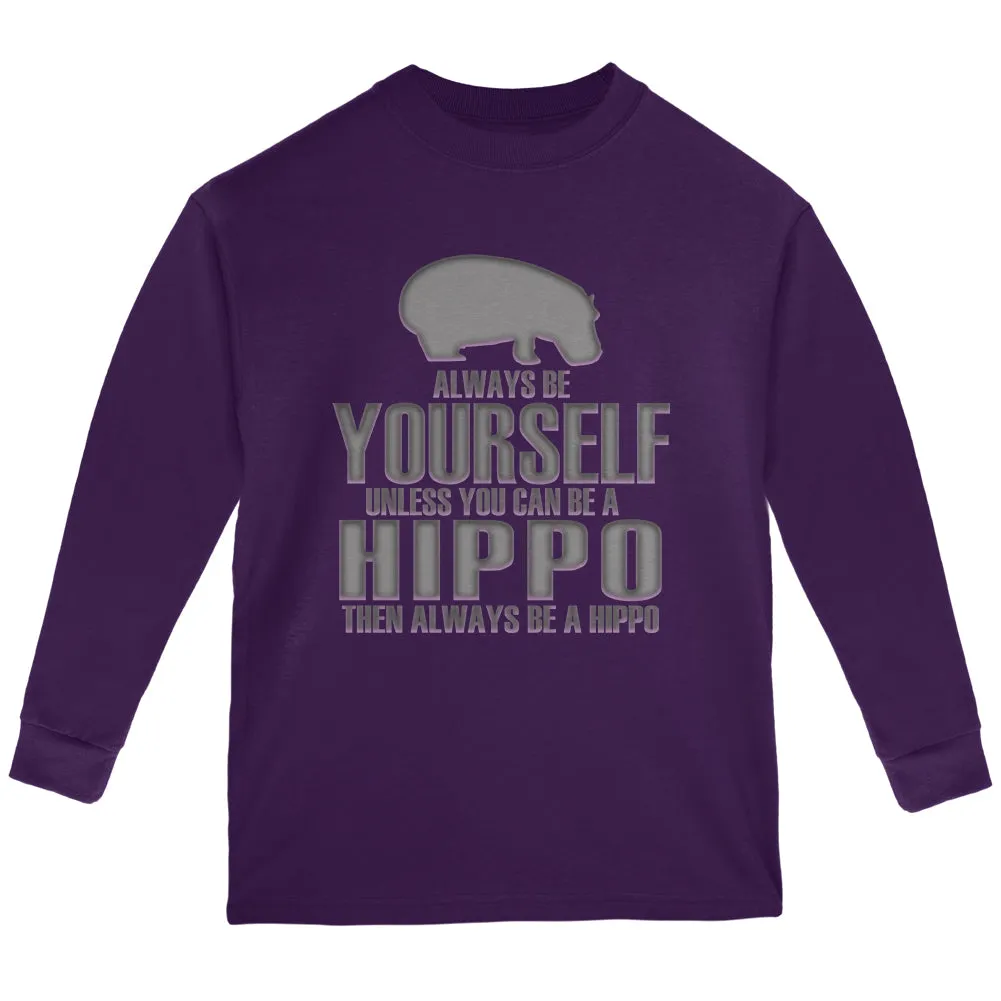 Always Be Yourself Hippo Youth Long Sleeve T Shirt sold by Old Glory product image thumbnail 2