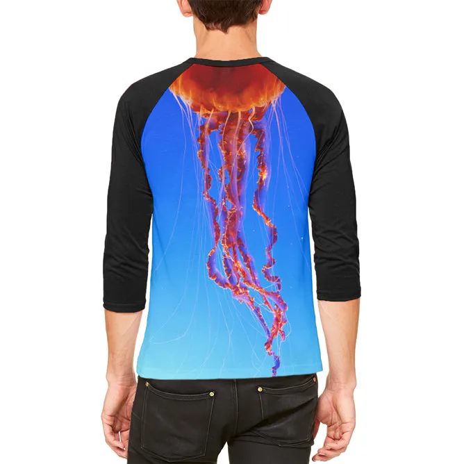 Halloween Costume Orange Nettle Jellyfish Costume Mens Raglan T Shirt sold by Old Glory product image thumbnail 2