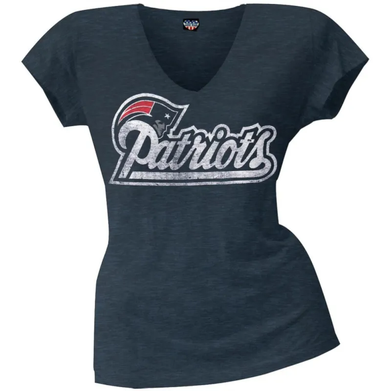 New England Patriots - Scrum Logo Juniors Premium V-Neck T-Shirt sold by Old Glory