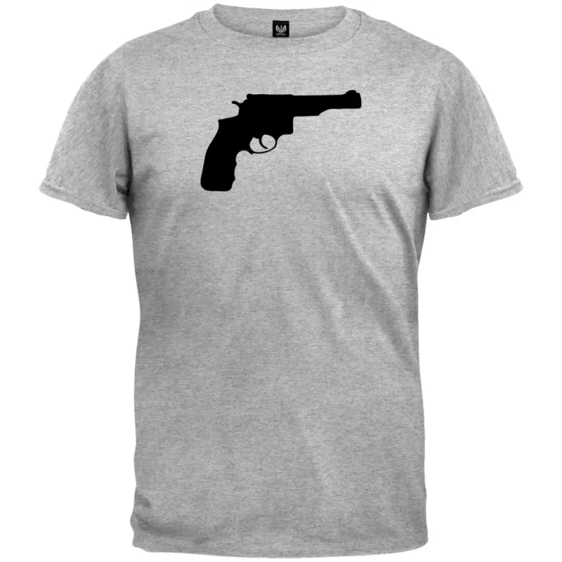 Pistol Silhouette Heather Grey T-Shirt sold by Old Glory