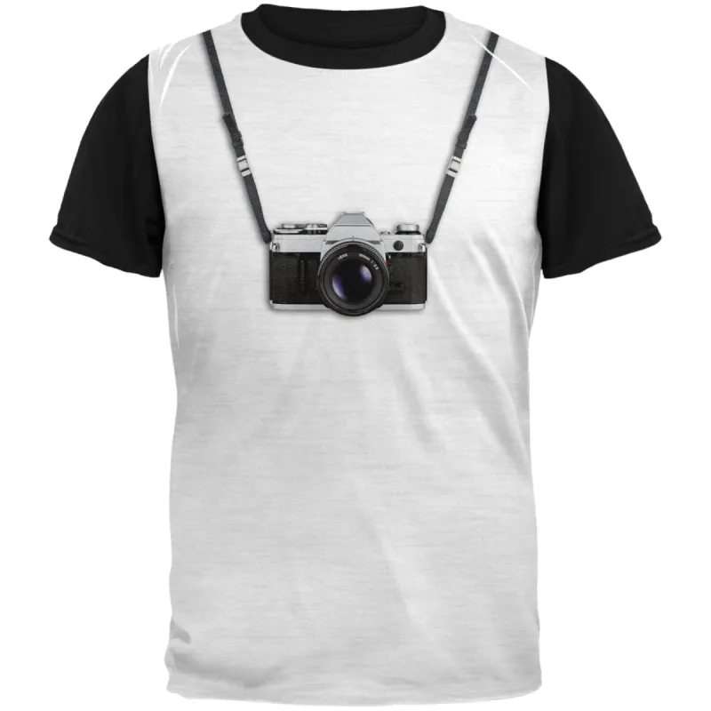 Halloween Photographer Film Camera Costume Adult Black Back T-Shirt sold by Old Glory