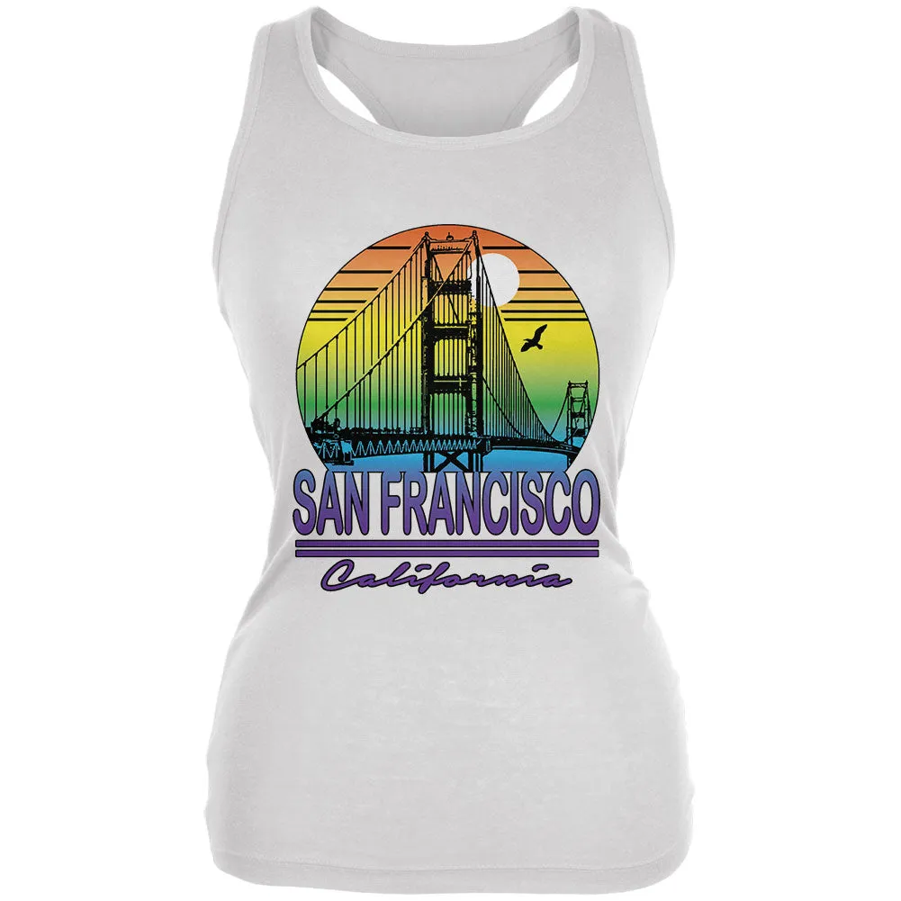 Bridge San Francisco California Rainbow Gradient Juniors Soft Tank Top sold by Old Glory