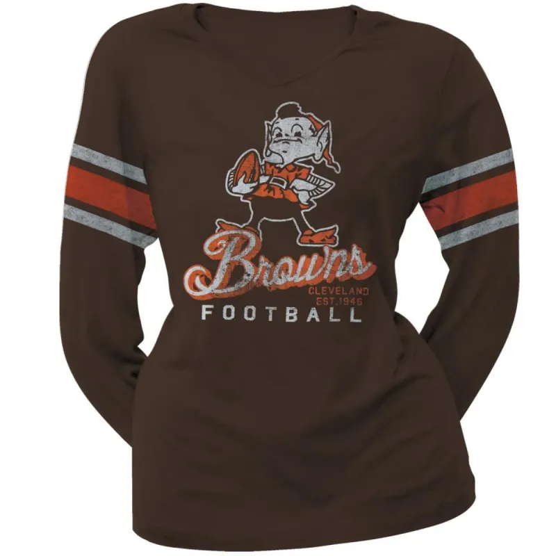 Cleveland Browns - Homerun Premium Juniors Long Sleeve T-Shirt sold by Old Glory