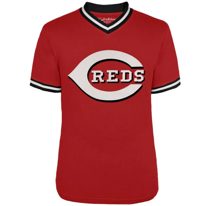 Cincinnati Reds - Logo Eephus V-Neck Jersey T-Shirt sold by Old Glory
