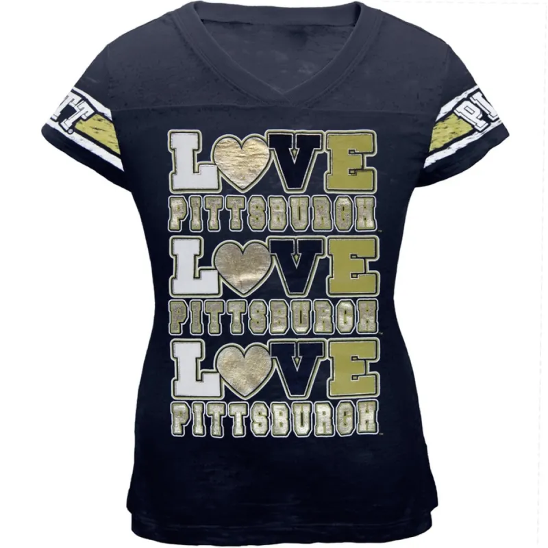 Pittsburgh Panthers - Foil Love Girls Juvy Burnout T-Shirt sold by Old Glory