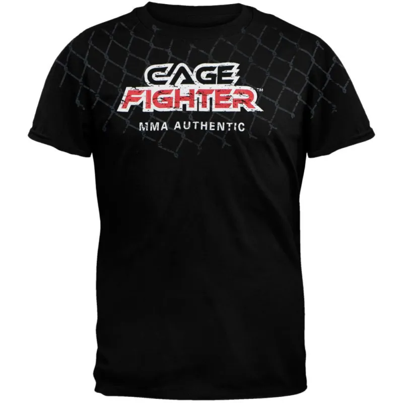 Cage Fighter - Black Big Cage Soft T-Shirt sold by Old Glory