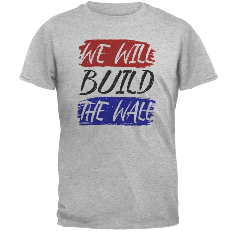 America First We Will Build the Wall Mens T Shirt sold by Old Glory